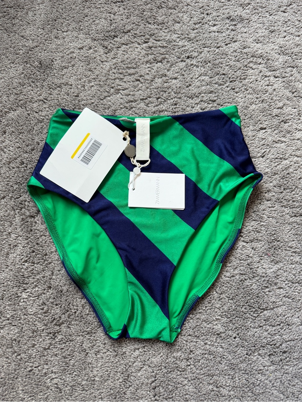 Zimmermann High-Waist Striped Bikini Bottom - Picture 3 of 7